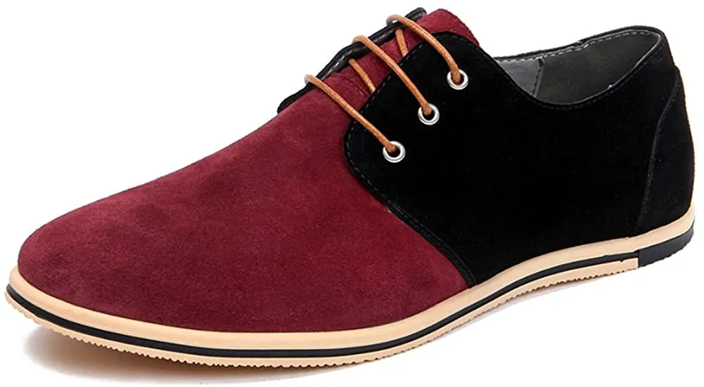 NXY Men's Suede Lace Up Oxfords Leather Casual Classic Wingtip Dress Shoes Walk Shoes Plus Size