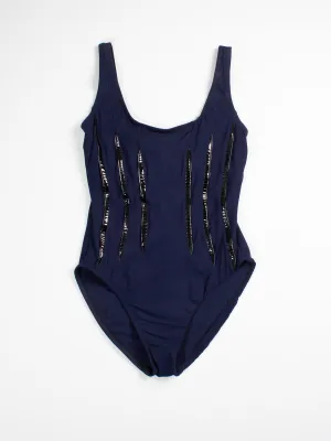 One Piece Scoop Neck Tank In Navy