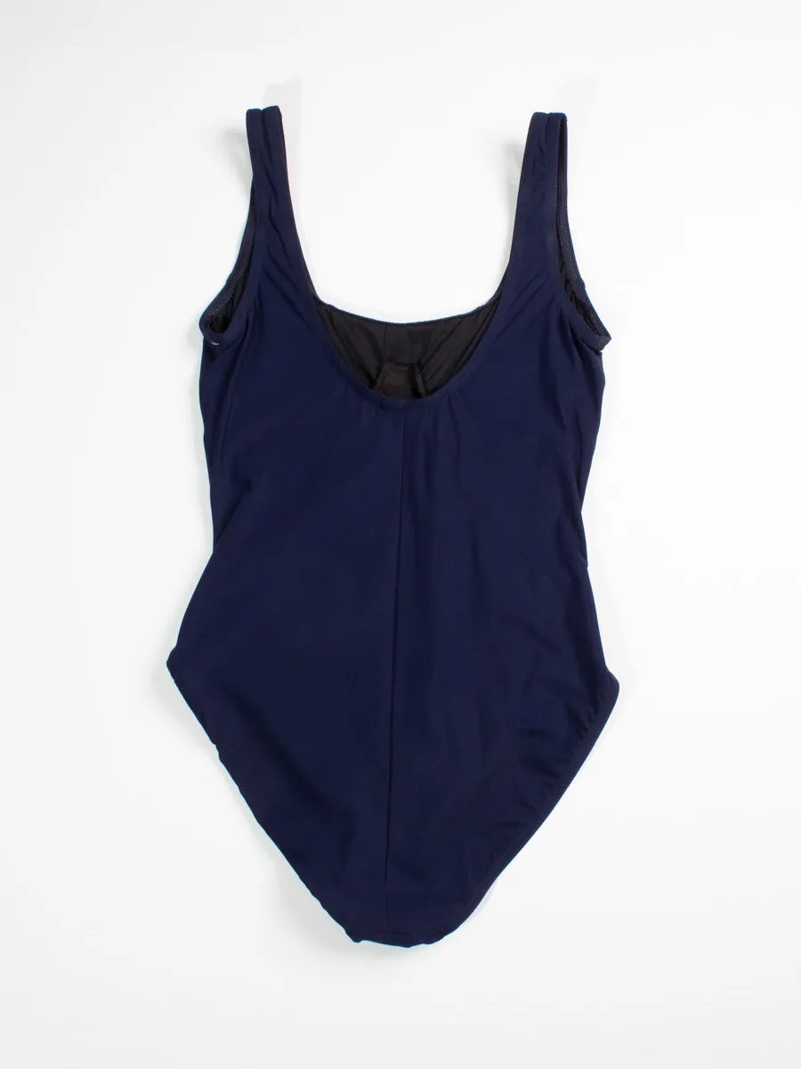 One Piece Scoop Neck Tank In Navy