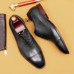 Oxford Leather Shoes Men's Genuine Leather Inner Pointed Toe Business Formal Wear Evening Wear Men's Shoes68882
