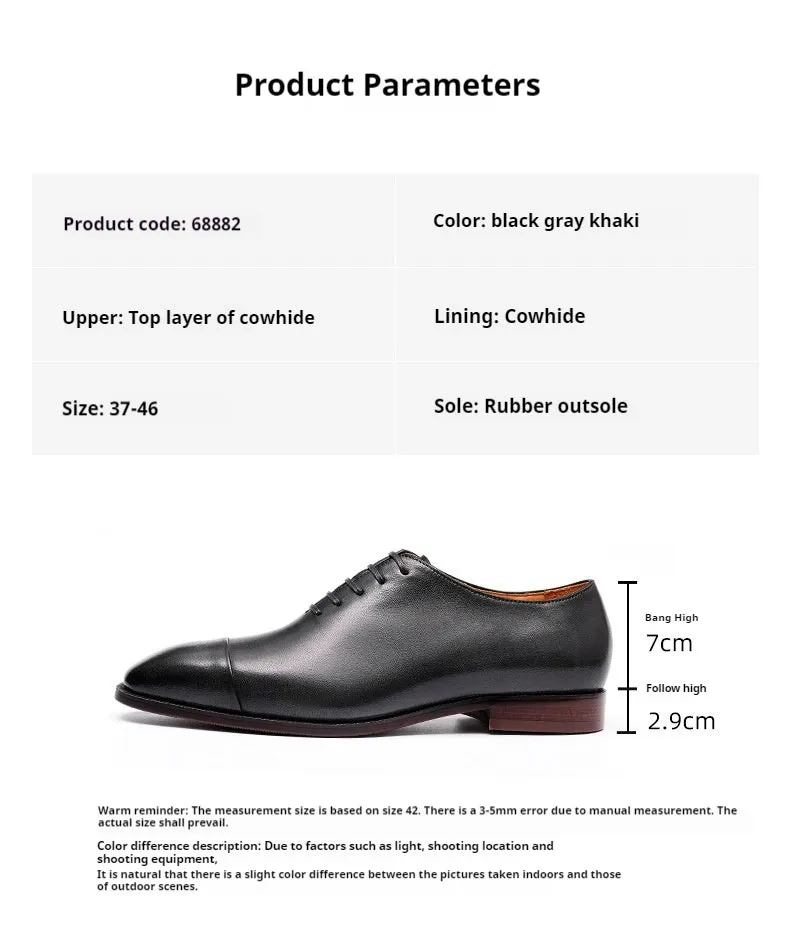 Oxford Leather Shoes Men's Genuine Leather Inner Pointed Toe Business Formal Wear Evening Wear Men's Shoes68882