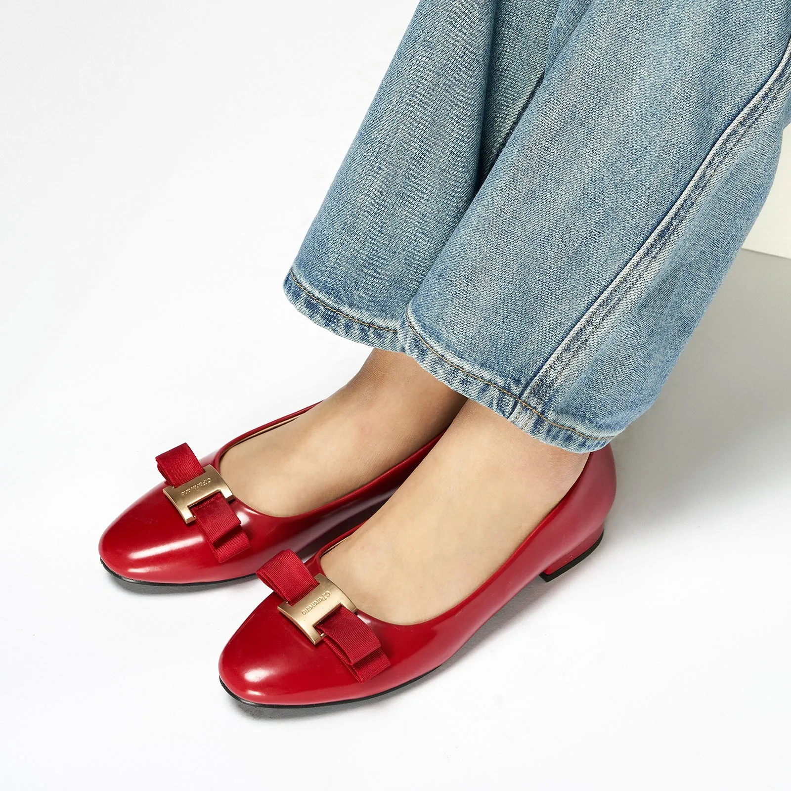 Patent Metal Buckle bow Flats (Anita)