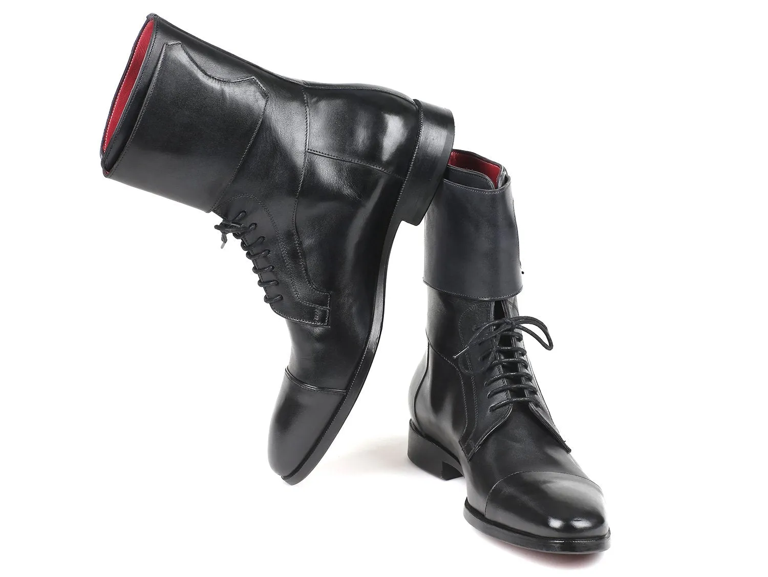Paul Parkman Men's Calfskin High Boots in Black