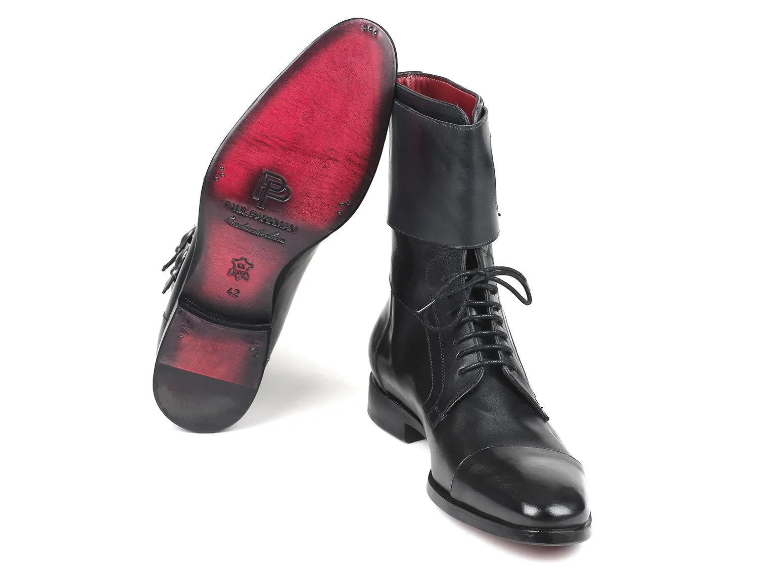 Paul Parkman Men's Calfskin High Boots in Black