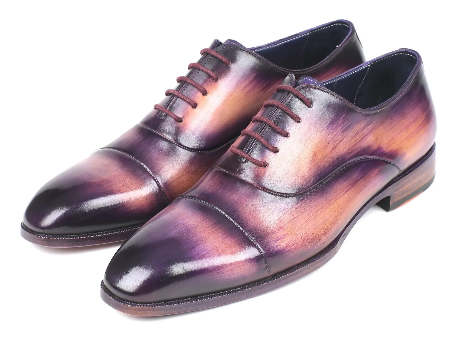 Paul Parkman Men's Cap-Toe Oxfords in Purple
