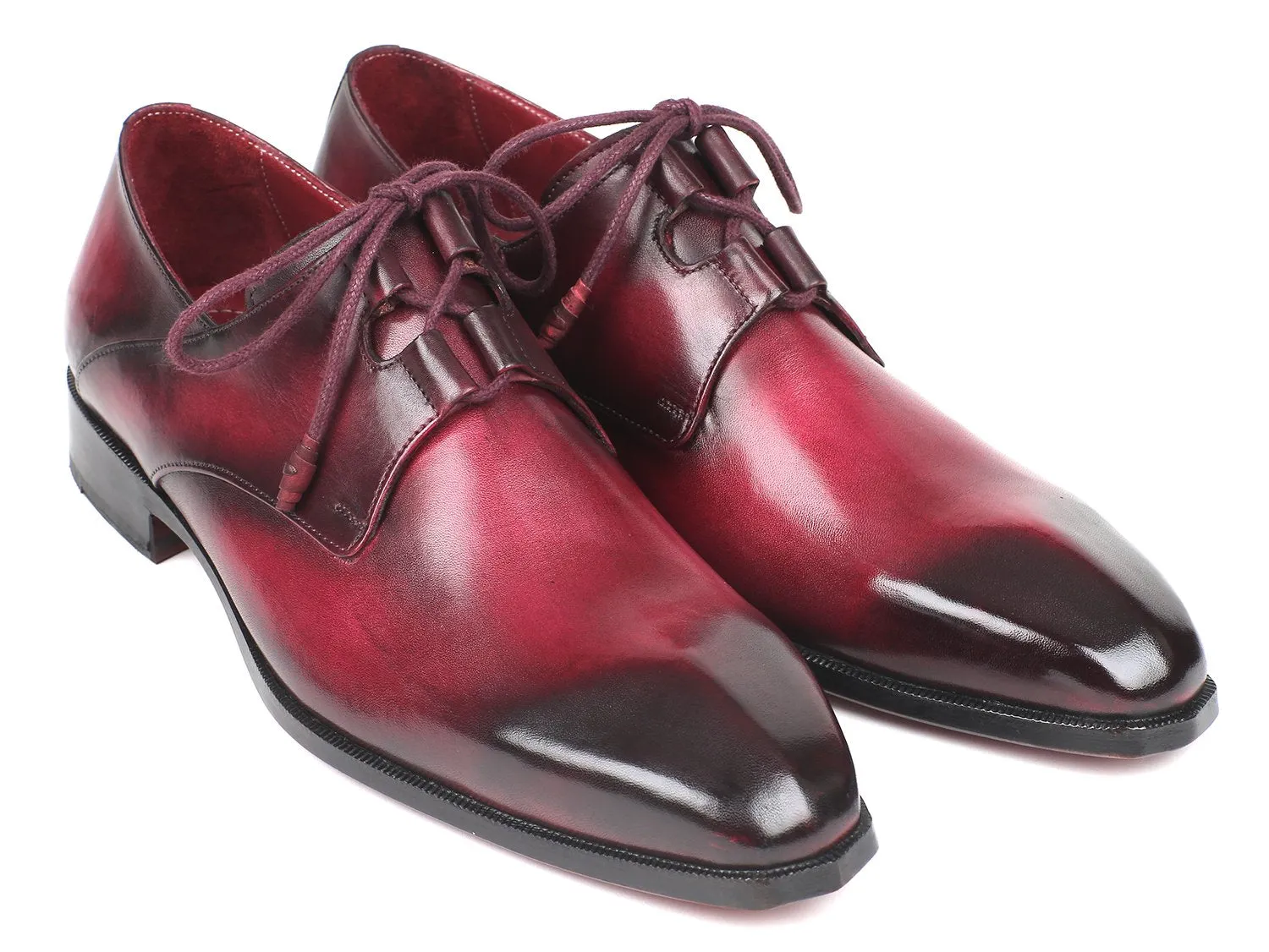Paul Parkman Men's Ghillie Lacing Dress Shoes in Bordeaux