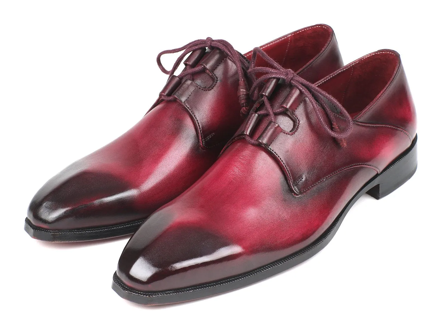 Paul Parkman Men's Ghillie Lacing Dress Shoes in Bordeaux