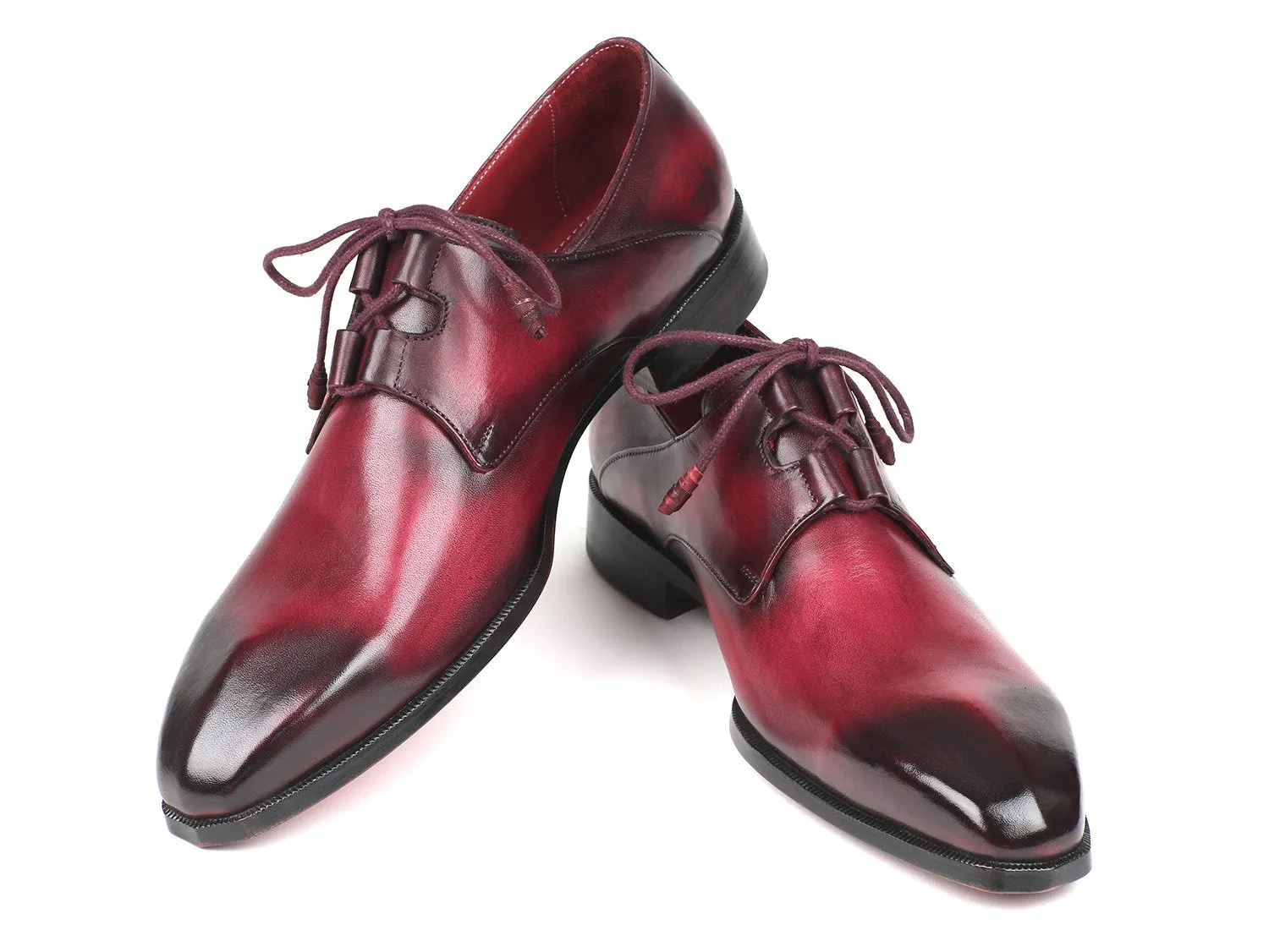 Paul Parkman Men's Ghillie Lacing Dress Shoes in Bordeaux