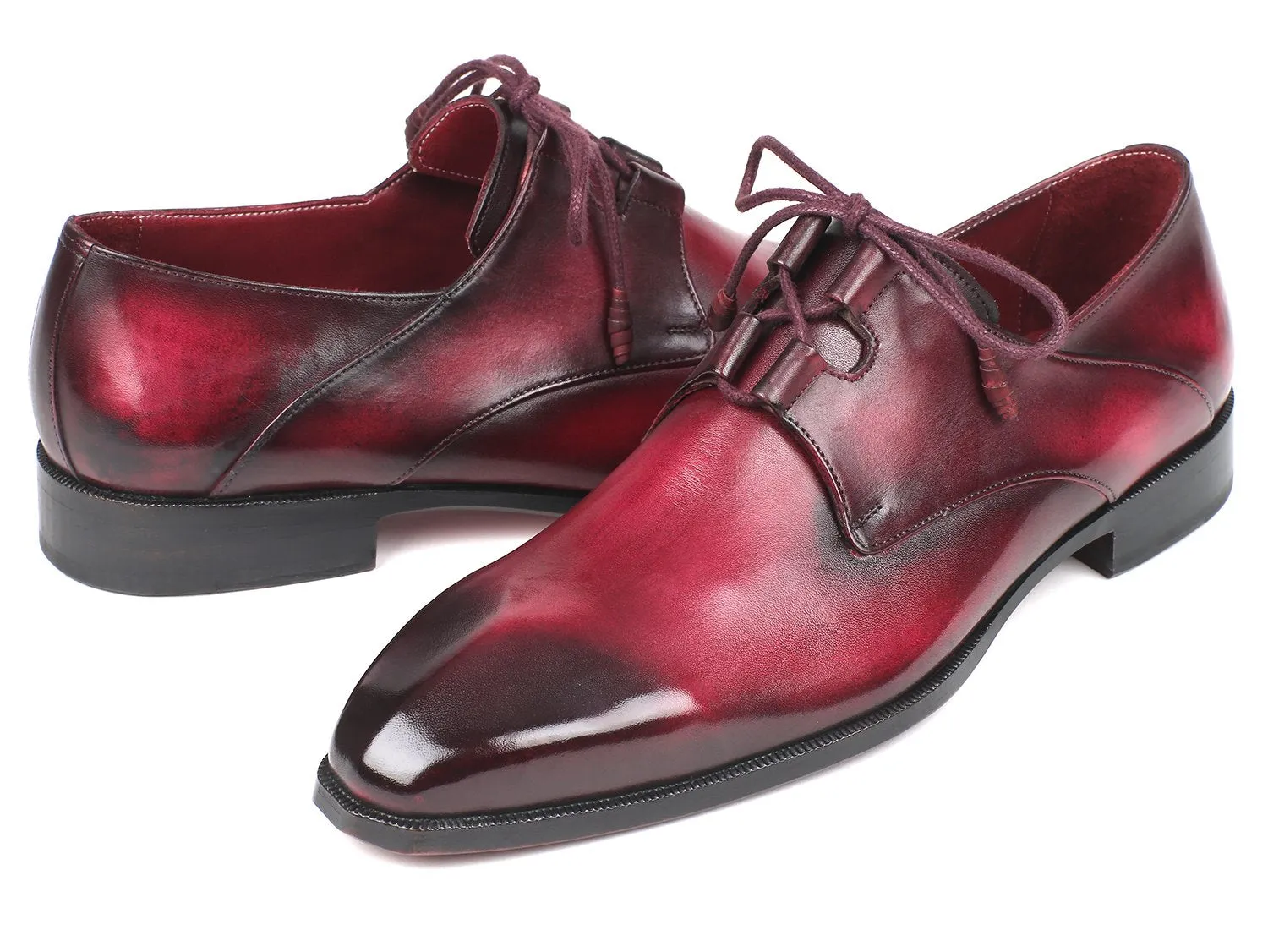 Paul Parkman Men's Ghillie Lacing Dress Shoes in Bordeaux