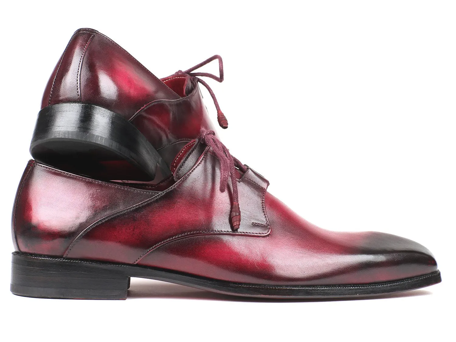 Paul Parkman Men's Ghillie Lacing Dress Shoes in Bordeaux