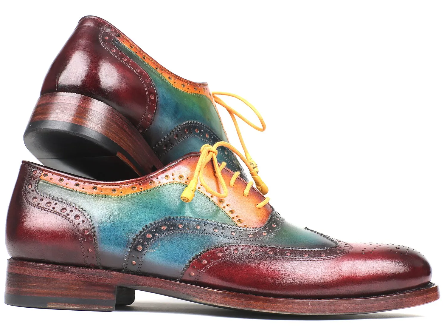 Paul Parkman Men's Goodyear Welted Wingtip Oxfords in Multiple Colors