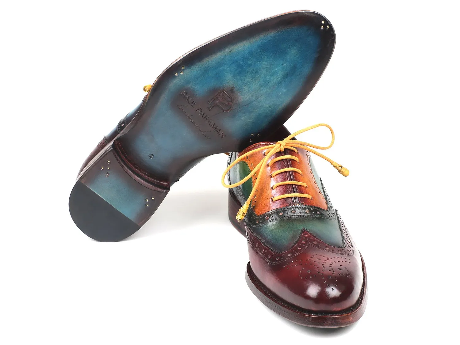 Paul Parkman Men's Goodyear Welted Wingtip Oxfords in Multiple Colors