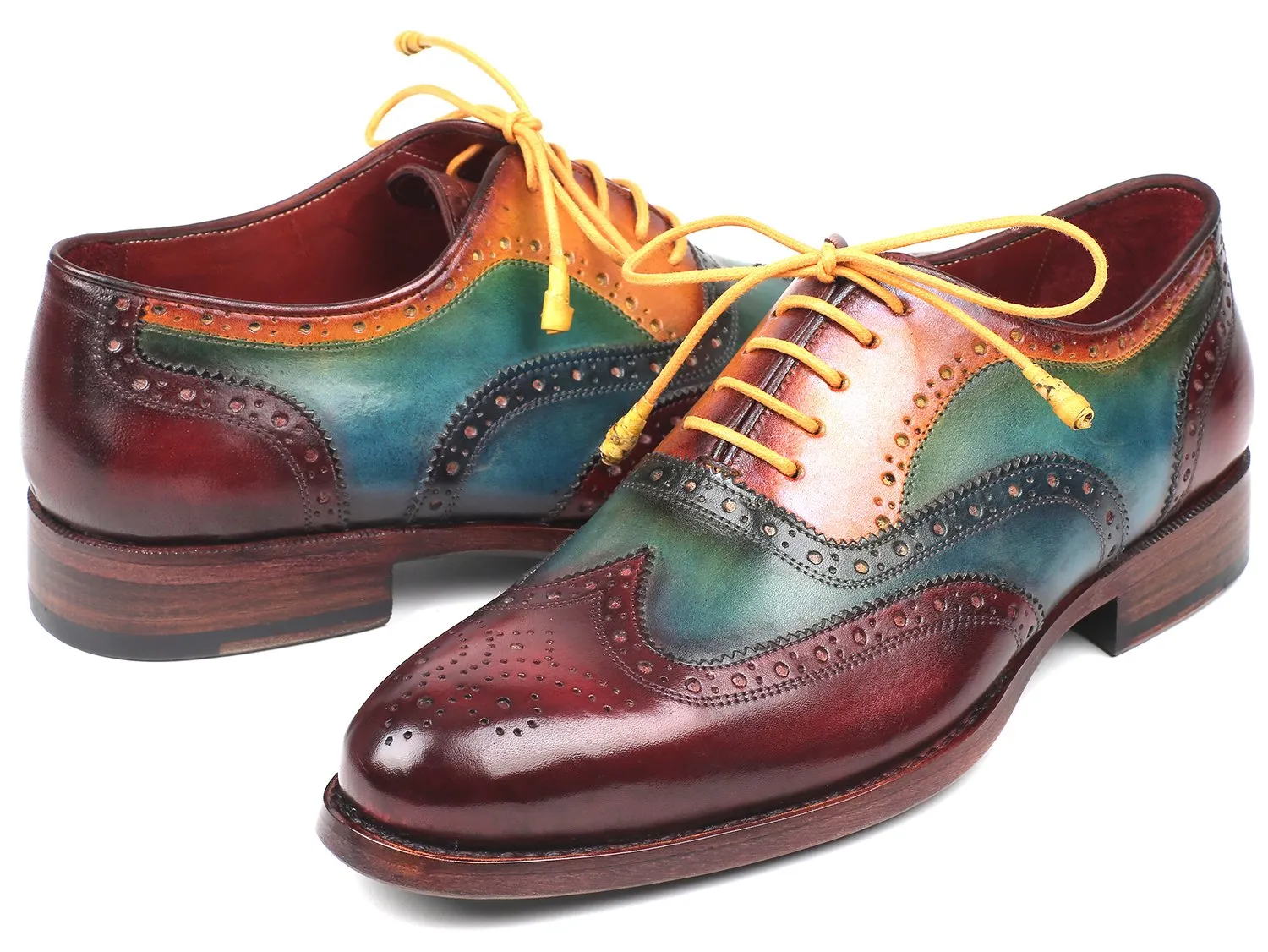 Paul Parkman Men's Goodyear Welted Wingtip Oxfords in Multiple Colors