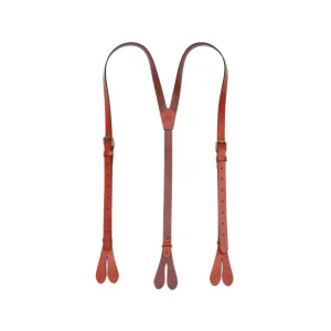 Personalized Brown Leather Suspenders, Mens Suspenders, Groomsmen Suspenders, Wedding Suspenders with Button Loops