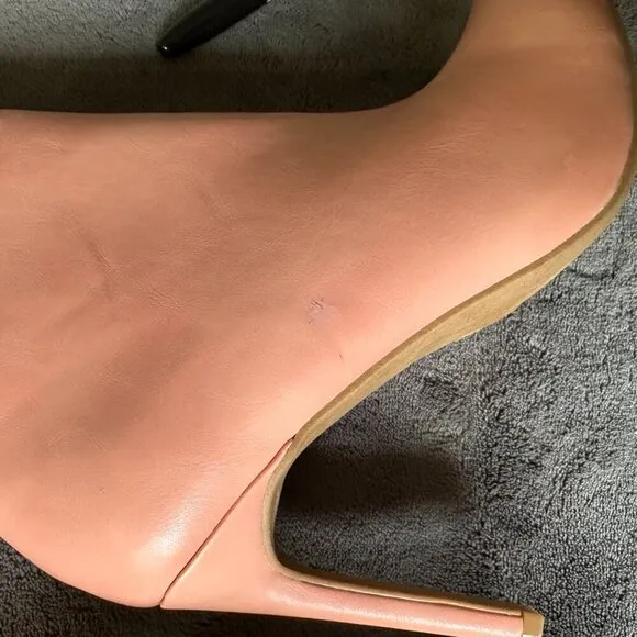 Pink Square Toe Calf Side-Zip Knee High Boots with Stiletto Heel