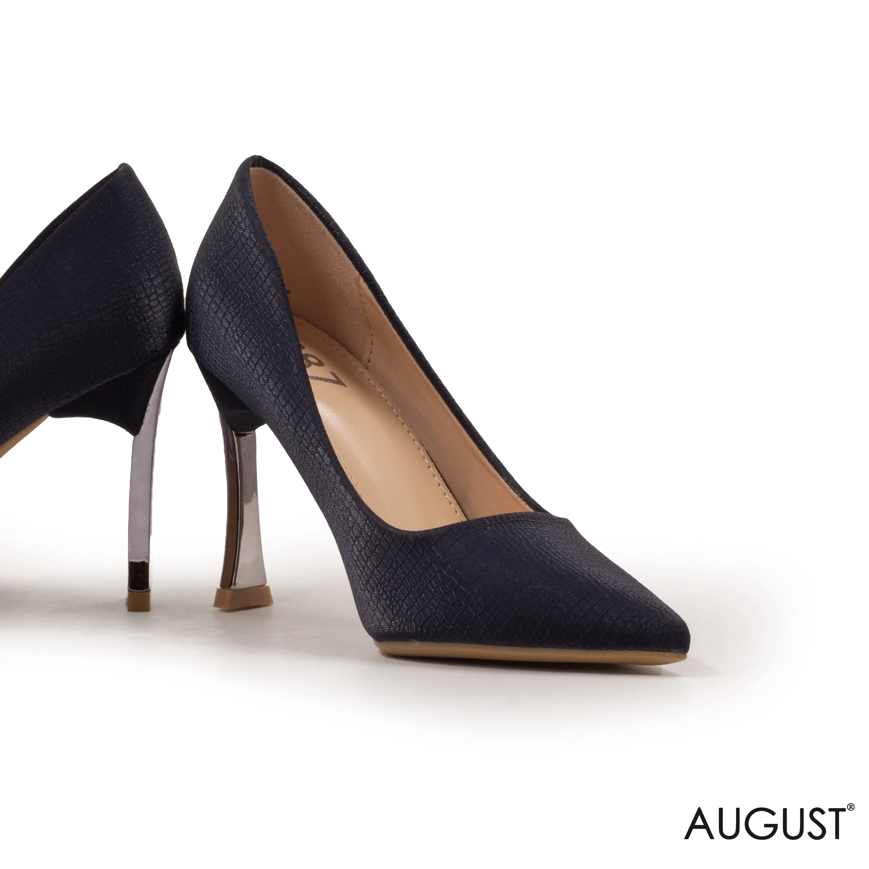 PRINT HIGH-HEEL LEATHER SHOES