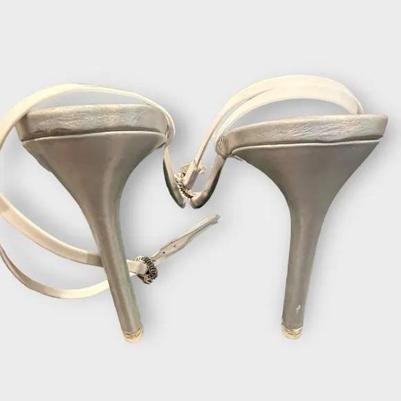 Revolve- Blsck Suede Studio Carrie High Heel Sandal in Silver Size -6