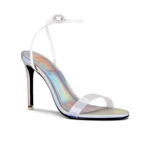 Revolve- Blsck Suede Studio Carrie High Heel Sandal in Silver Size -6