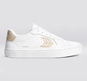 SALVAS White Leather Shifting Sand Logo Sneaker Men