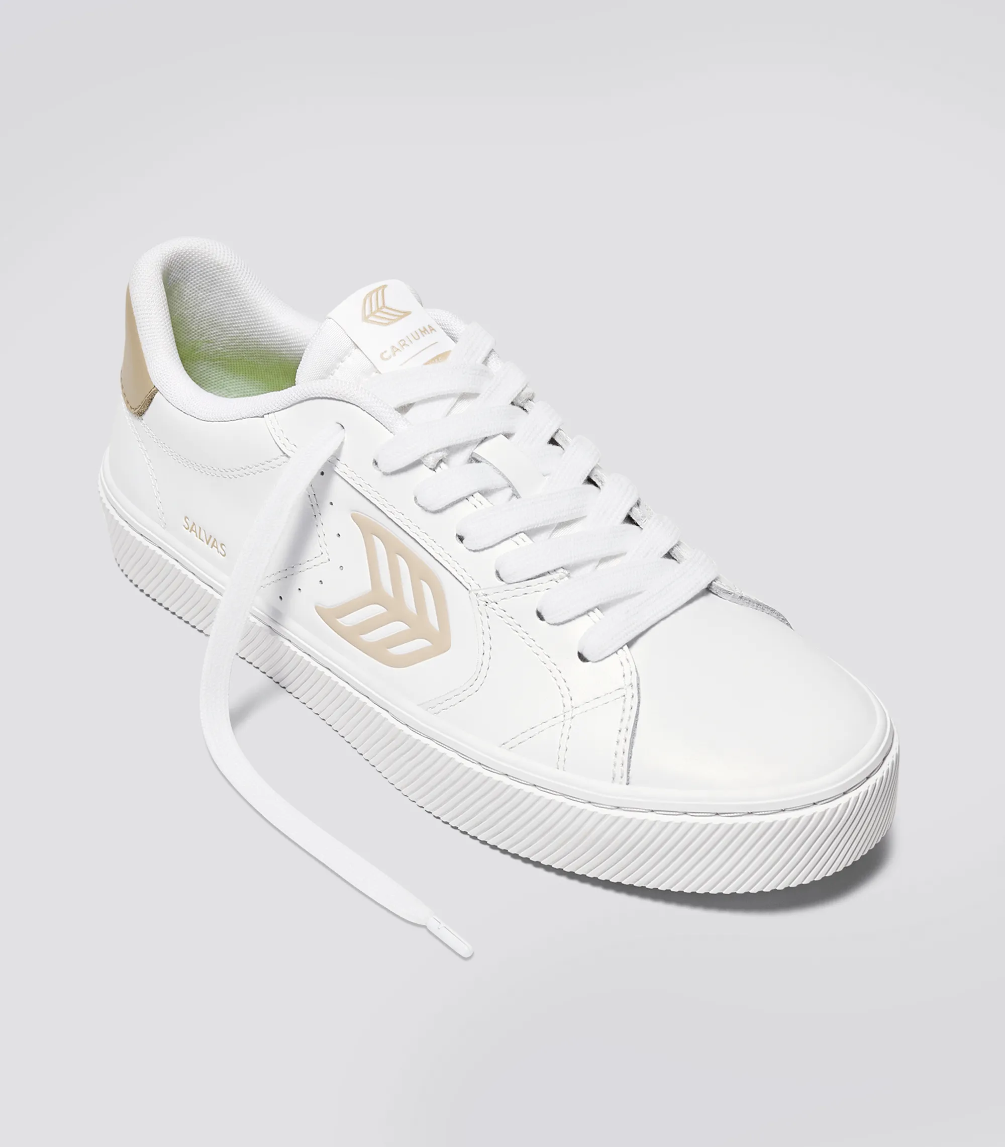 SALVAS White Leather Shifting Sand Logo Sneaker Men