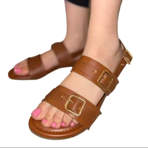 SANDAL WITH TWO STRIPS IN THE FRONT FLAT AND COMFORTABLE