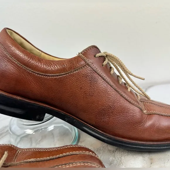 Sandro Men's Comfort Walk Cognac Leather Split Cap Toe Oxford Dress Shoes, 9