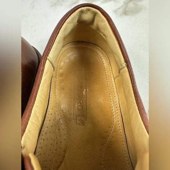Sandro Men's Comfort Walk Cognac Leather Split Cap Toe Oxford Dress Shoes, 9