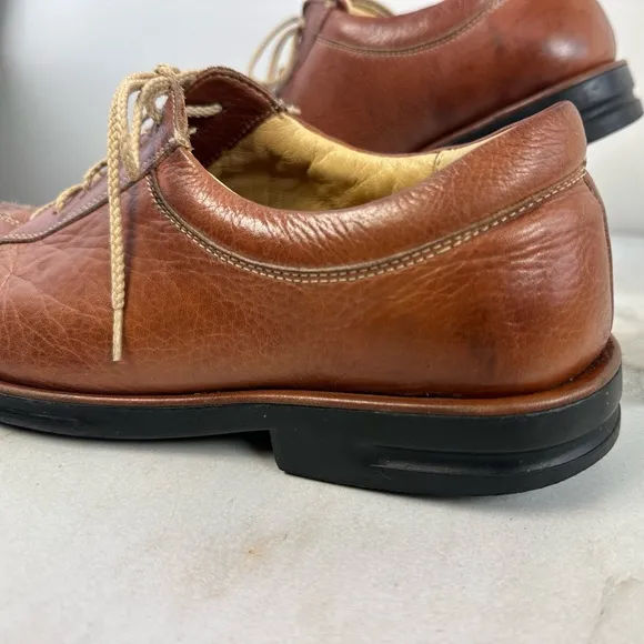 Sandro Men's Comfort Walk Cognac Leather Split Cap Toe Oxford Dress Shoes, 9