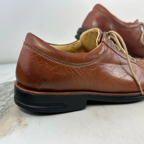 Sandro Men's Comfort Walk Cognac Leather Split Cap Toe Oxford Dress Shoes, 9