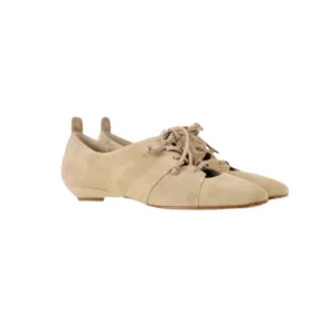 Shoes Lace-up Camoscio Vintage in Beige