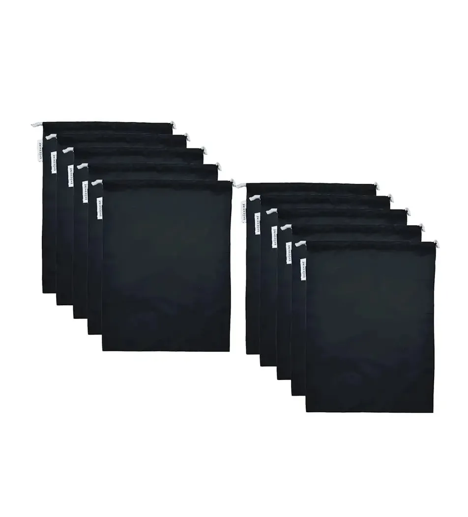 SHOESHINE Shoe Bag (Pack of 10) Water Resistant and Dust Proof Shoe Storage Bag - Black & Maroon