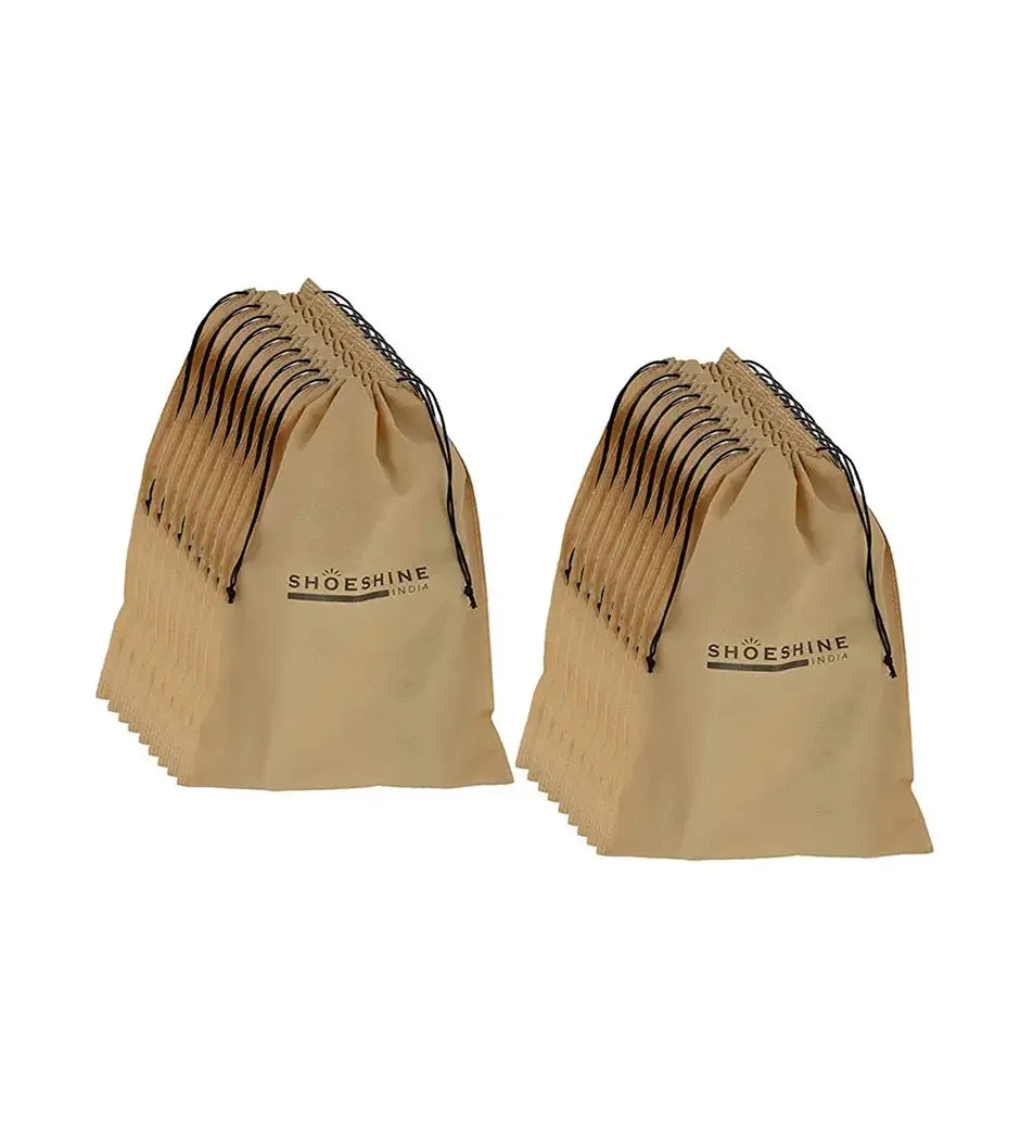SHOESHINE Shoe Bag (Pack of 6) Shoe Storage bag for home & travel - Brown