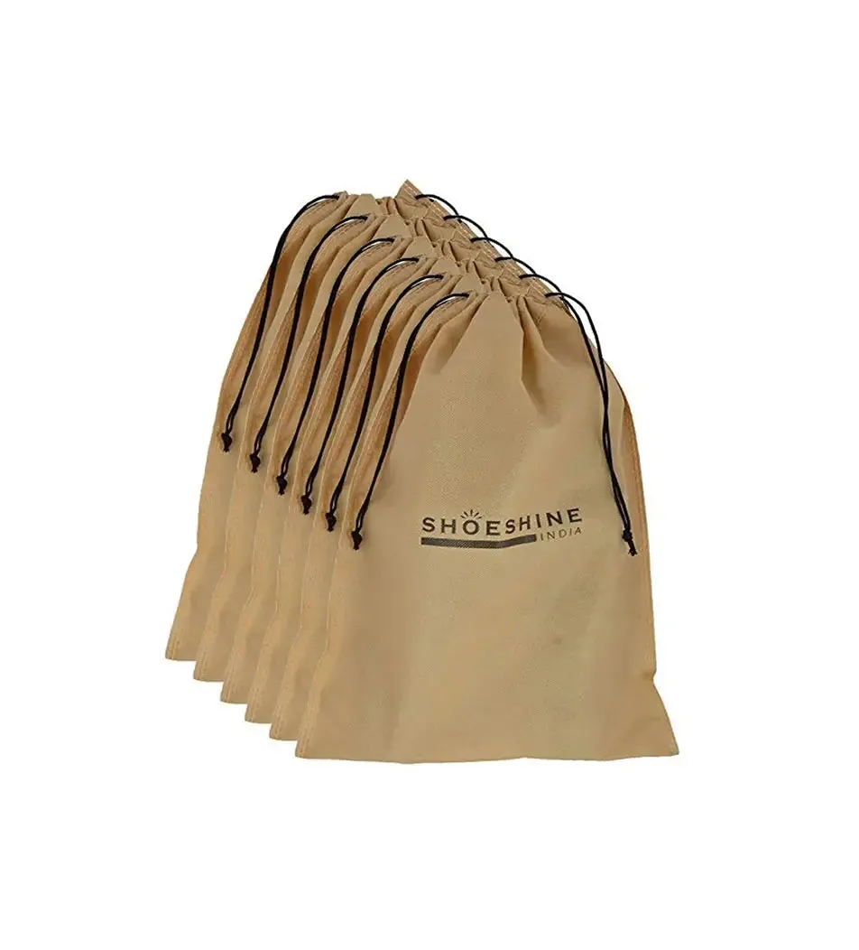SHOESHINE Shoe Bag (Pack of 6) Shoe Storage bag for home & travel - Brown