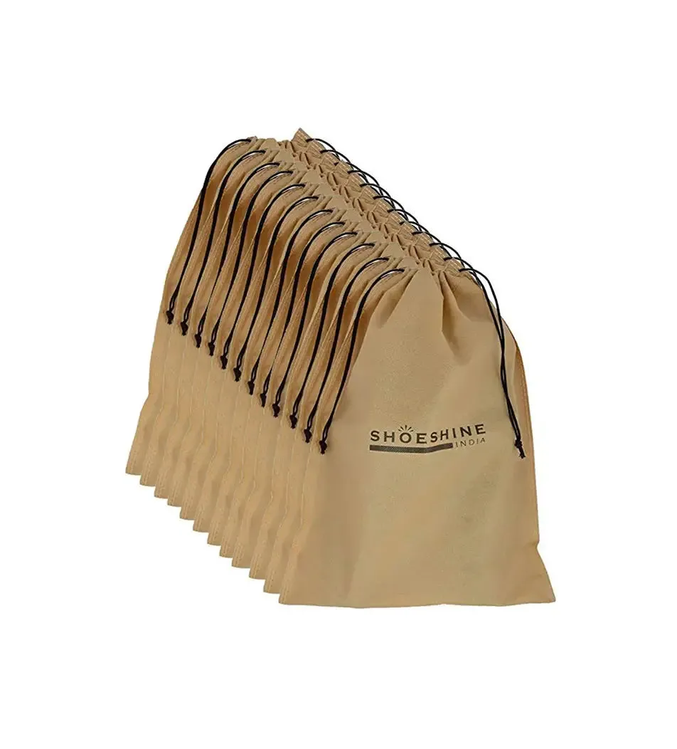 SHOESHINE Shoe Bag (Pack of 6) Shoe Storage bag for home & travel - Brown
