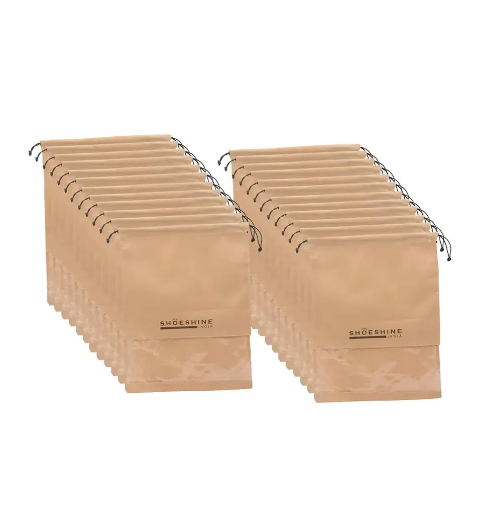 SHOESHINE Shoe Bags (Pack of 12) Travel Shoe Pouch - White Heart