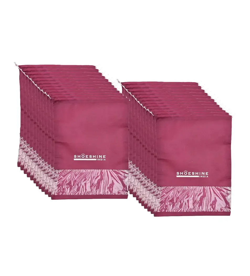 SHOESHINE Shoe Bags (Pack of 12) Travel Shoe Pouch - White Heart