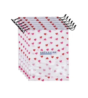 SHOESHINE Shoe Bags (Pack of 12) Travel Shoe Pouch - White Heart