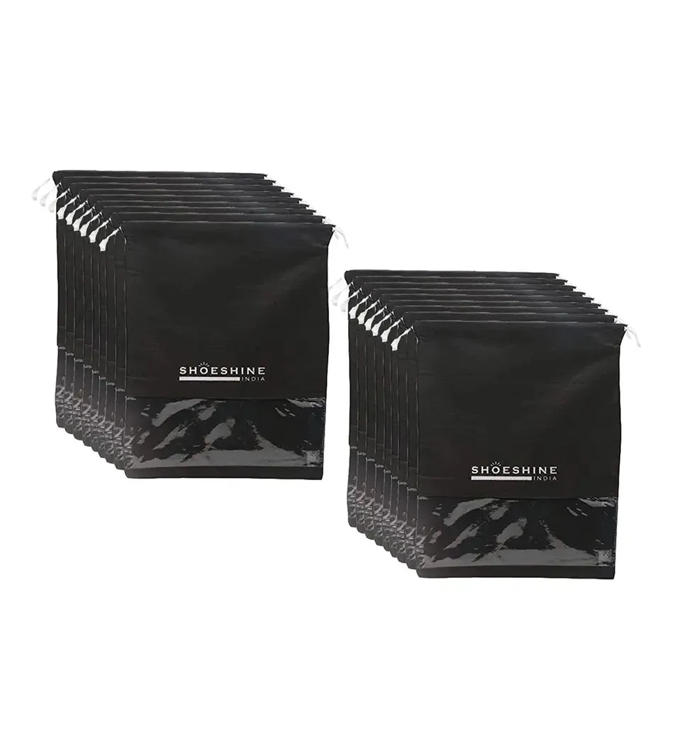 SHOESHINE Shoe Bags (Pack of 12) Travel Shoe Pouch - White Heart