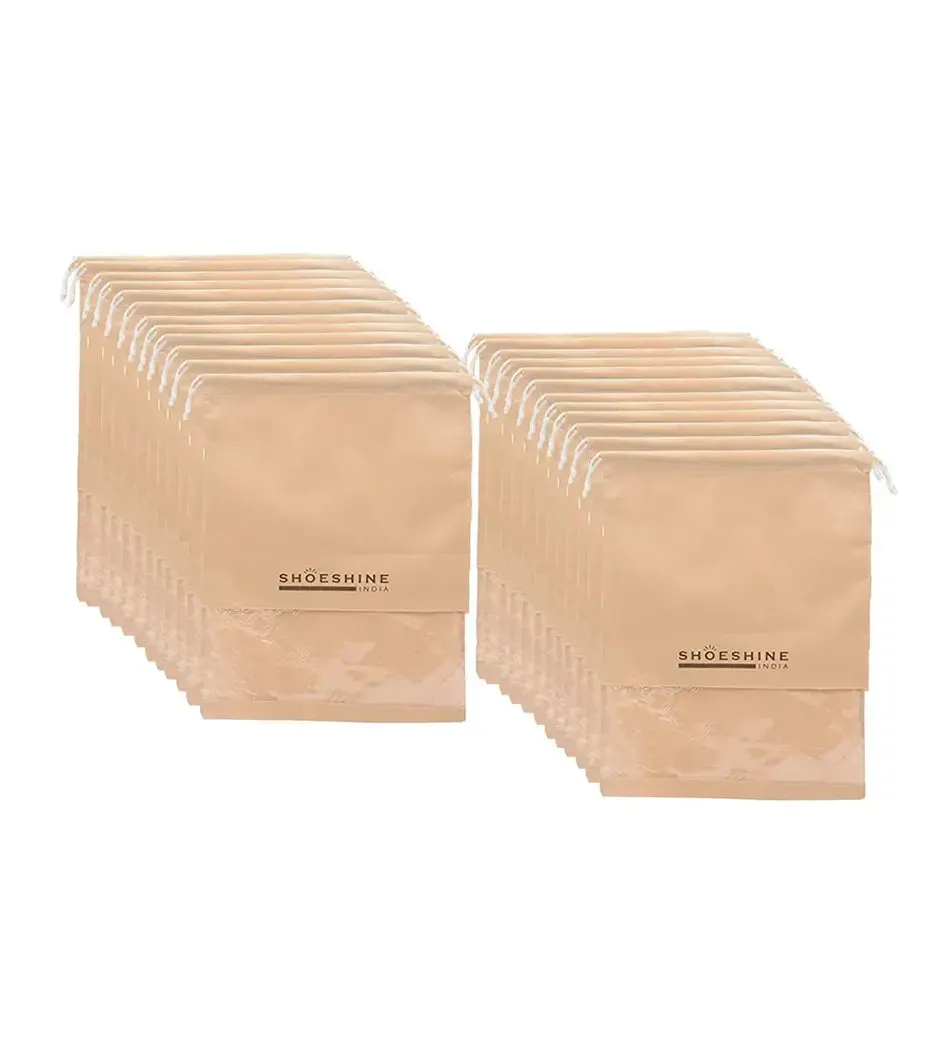 SHOESHINE Shoe Bags (Pack of 12) Travel Shoe Pouch - White Heart