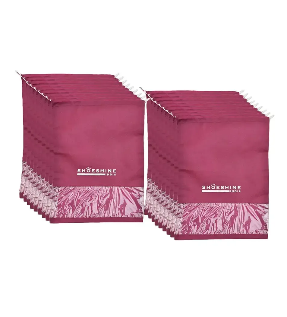 SHOESHINE Shoe Bags (Pack of 18) Travel Shoe Pouch - Navy