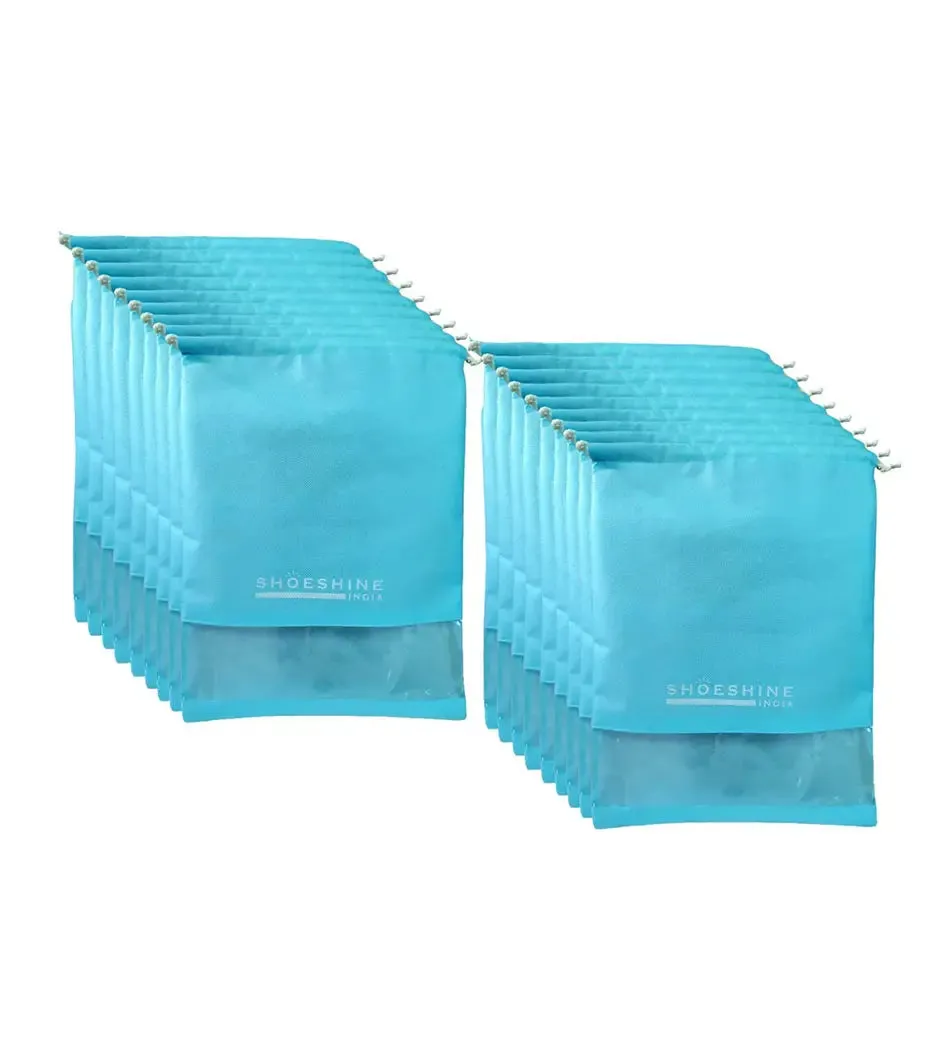 SHOESHINE Shoe Bags (Pack of 18) Travel Shoe Pouch - Navy