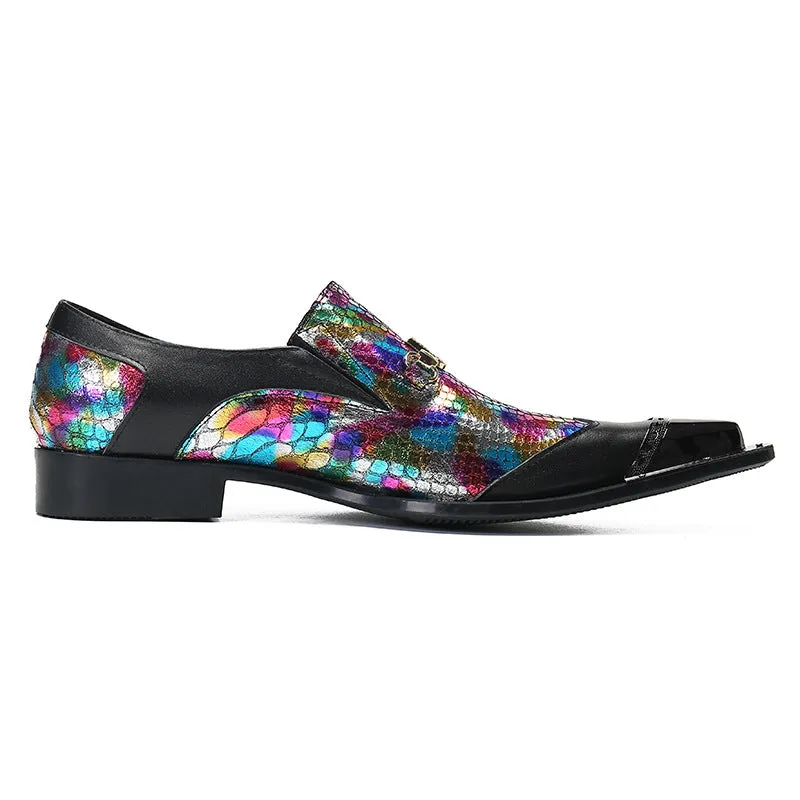 Spring and Autumn Men's Casual Leather Shoes Men's Cowhide Business Formal Wear British Pointed Toe Bright Leather Patent Leather Trendy Wedding Groom's Shoes