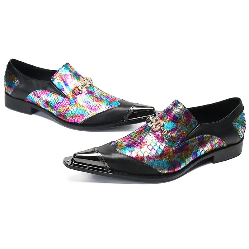 Spring and Autumn Men's Casual Leather Shoes Men's Cowhide Business Formal Wear British Pointed Toe Bright Leather Patent Leather Trendy Wedding Groom's Shoes
