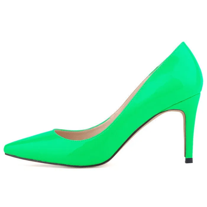 Spring summer fashion star pointed toe solid high heels shoes nightclub women's pumps thin heels slip on shoes size 35-42