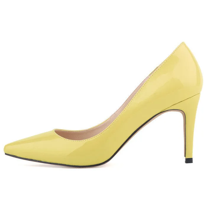 Spring summer fashion star pointed toe solid high heels shoes nightclub women's pumps thin heels slip on shoes size 35-42