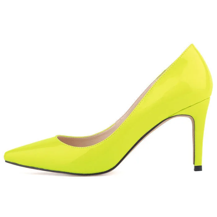 Spring summer fashion star pointed toe solid high heels shoes nightclub women's pumps thin heels slip on shoes size 35-42