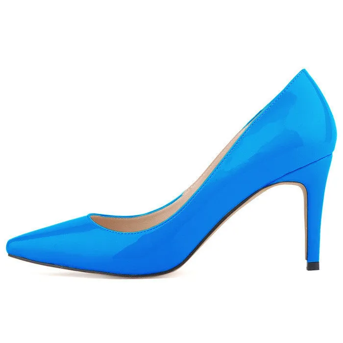 Spring summer fashion star pointed toe solid high heels shoes nightclub women's pumps thin heels slip on shoes size 35-42