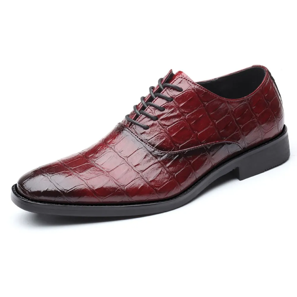 Square Crocodile Pattern Men Dress Shoes