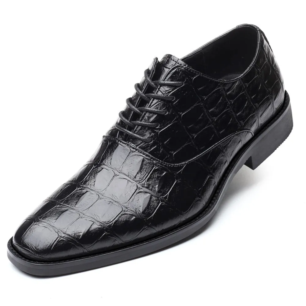 Square Crocodile Pattern Men Dress Shoes