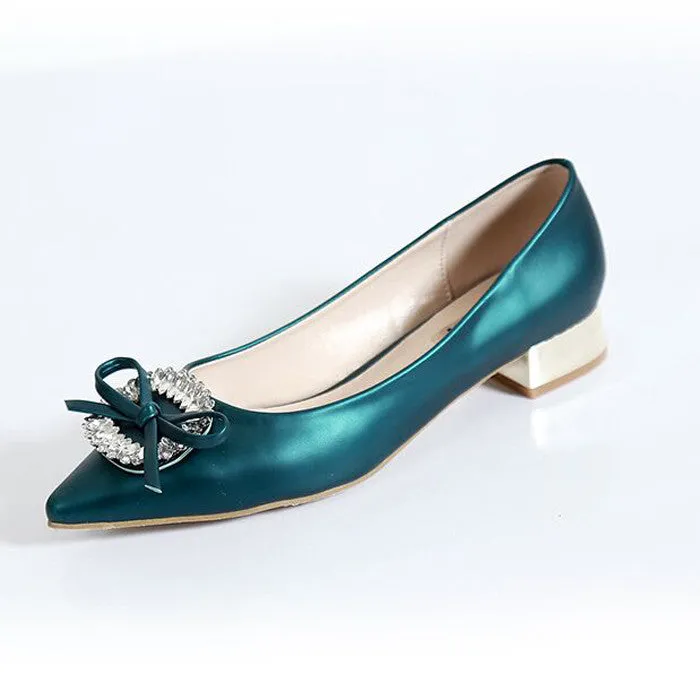 Square Toe Side Buckle Shallow Mouth Elegant Woman Brand Pumps Slip On Single Wedding Women Pumps Bow Heels